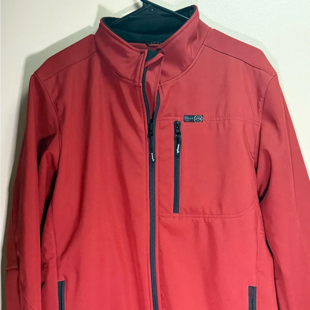 Wrangler ATG‎ Softshell Jacket Red M Outdoor Hiking Workwear Fleece Lined